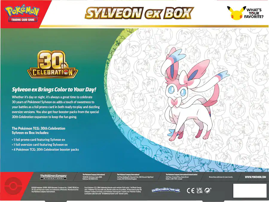 Pokemon TCG: 30th Celebrations ex Box Sylveon or Greninja [Pre Order]