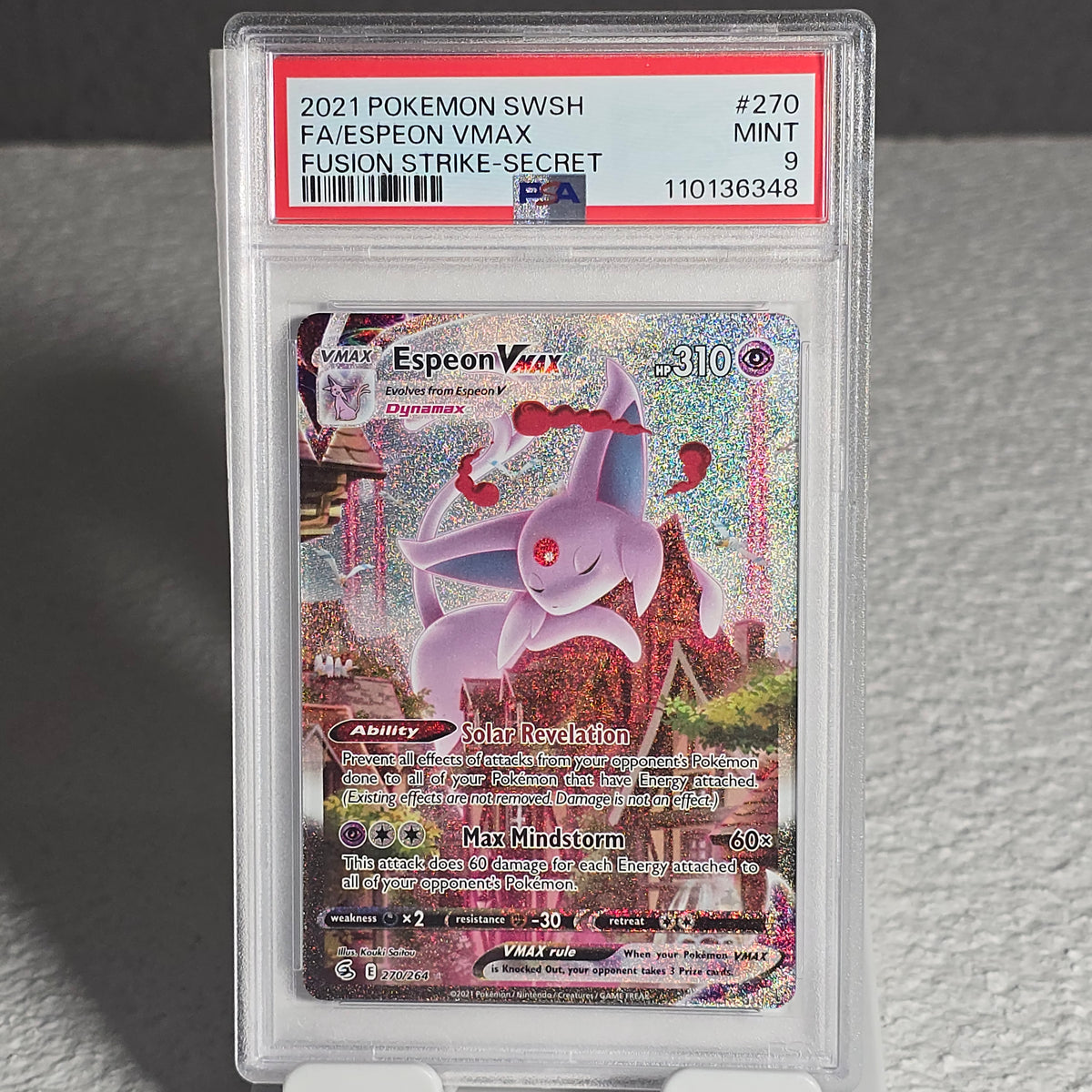 Espeon VMAX (Alternate Art) 270/264 Fusion Strike PSA 9 MINT 110136348