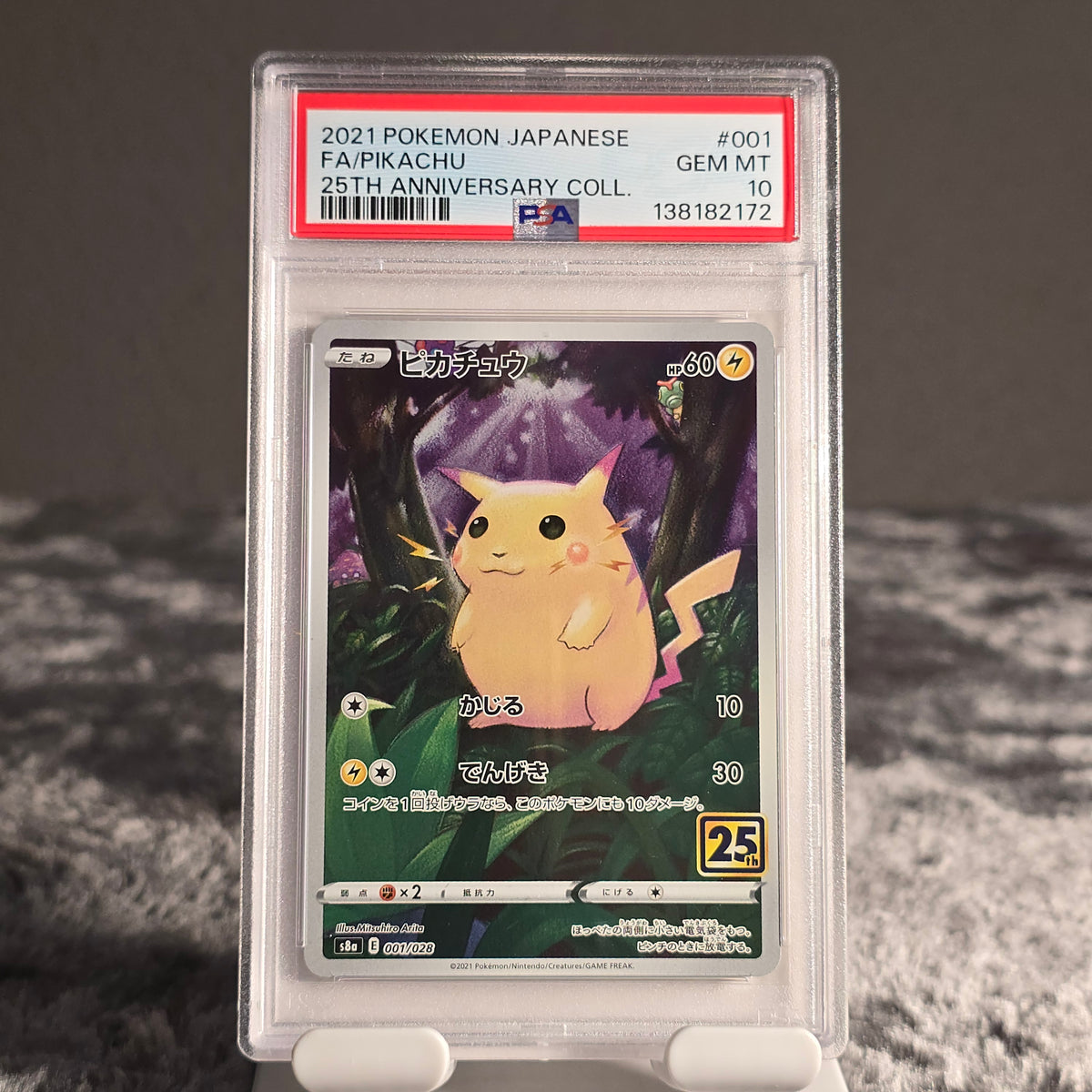 Pikachu 001/028 25th Anniversary Collection PSA 10 GEM-MT 138182172
