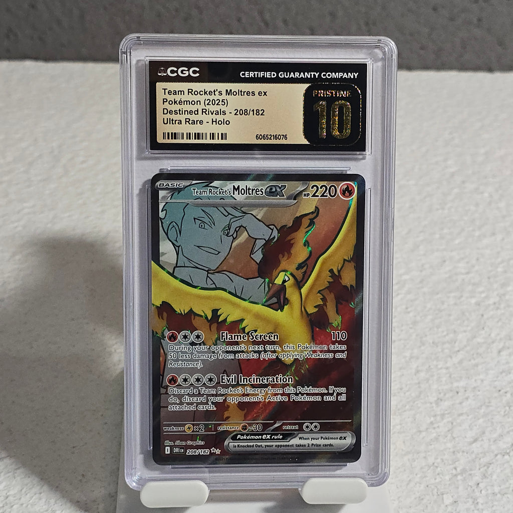 Team Rocket's Moltres ex 208/182 Destined Rivals CGC 10 Pristine 6065216076