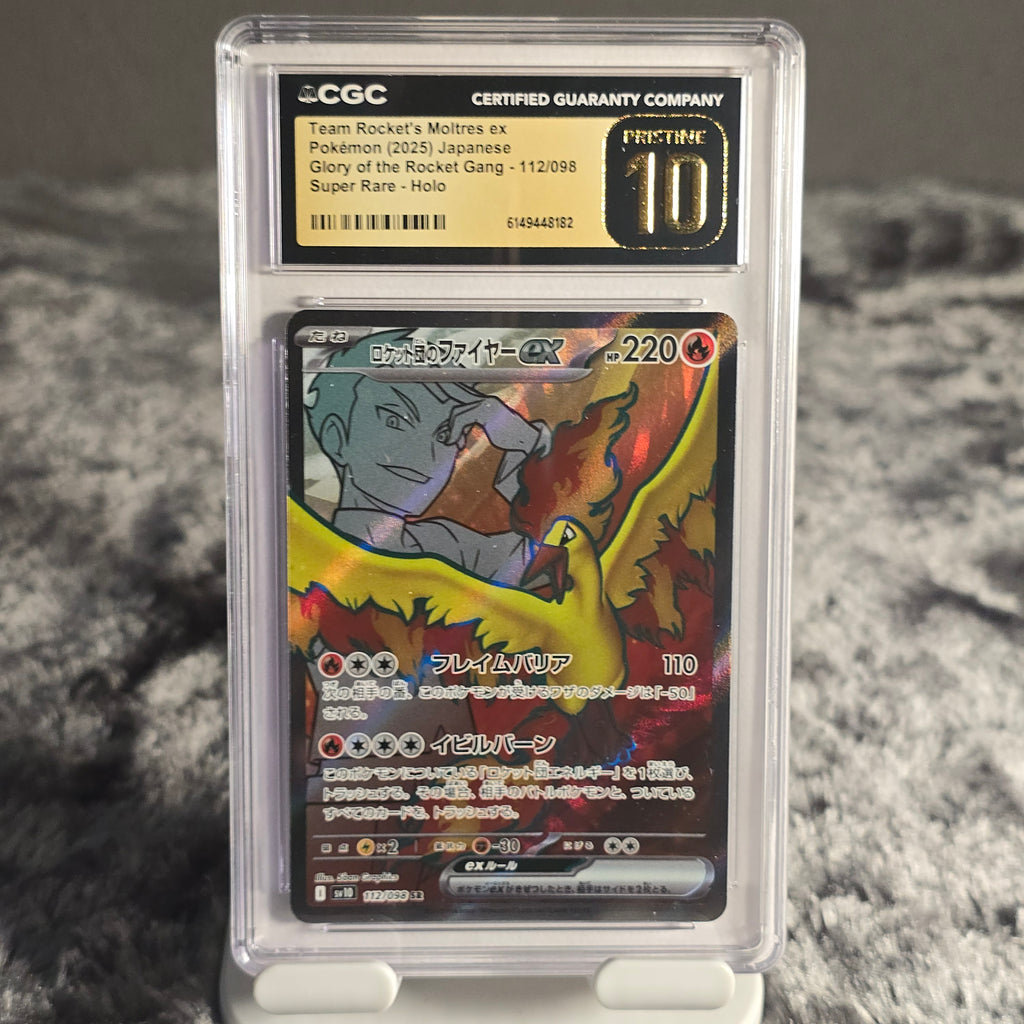 Team Rocket's Moltres ex 112/098 The Glory of Team Rocket CGC 10 Pristine 6149448182 (CRACKED)