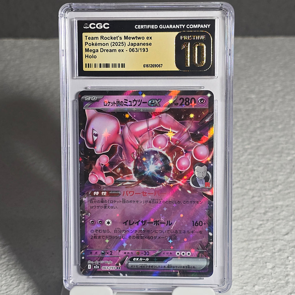 Team Rocket's Mewtwo ex 063/193 MEGA Dream ex CGC Pristine 10 6161269067