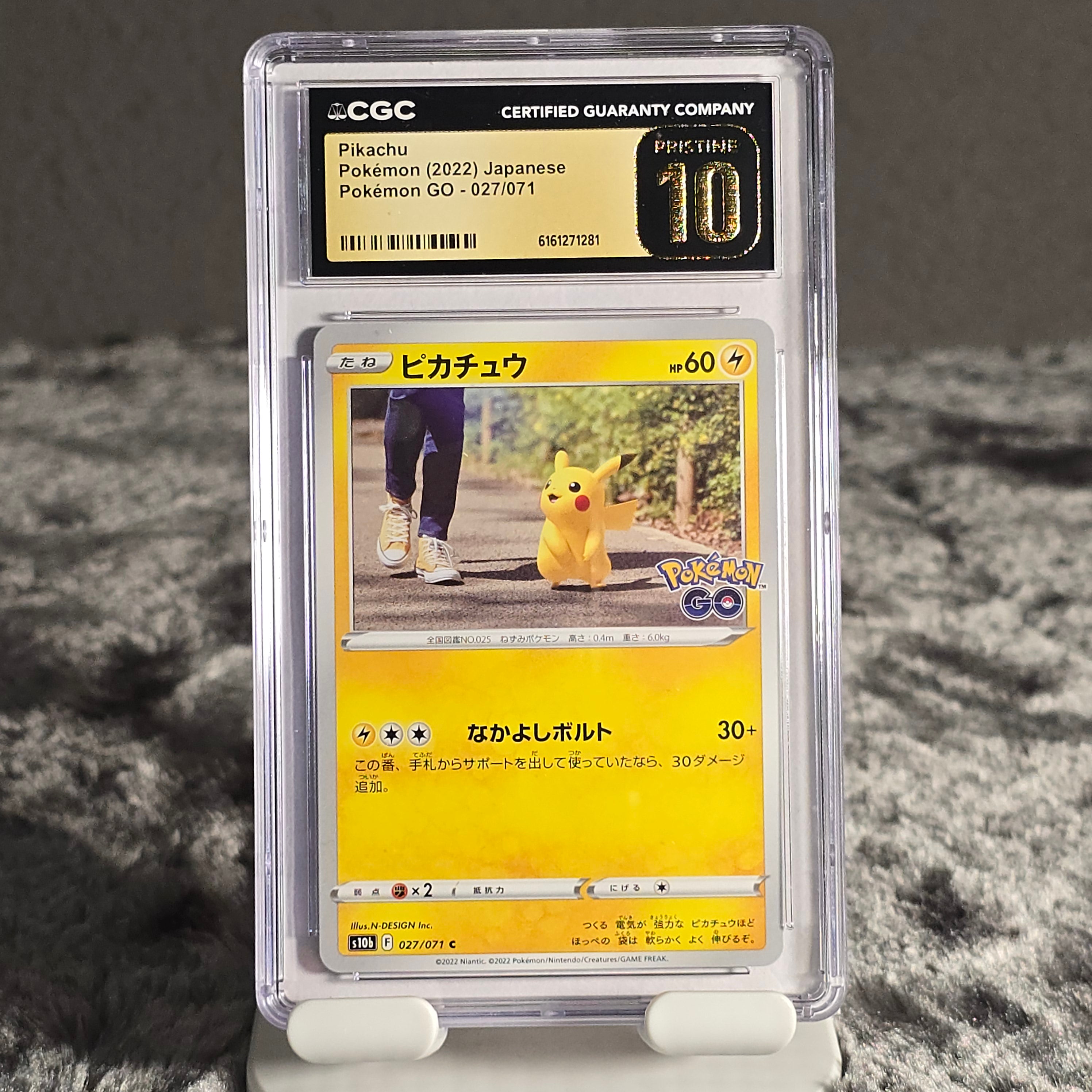 Pikachu 027/071 Pokémon GO CGC Pristine 10 6161271281 – Rakki Kado