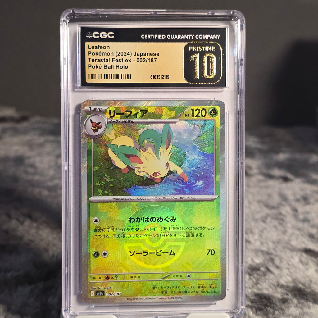 Leafeon (Poke Ball) 002/187 Terastal Festival ex CGC 10 Pristine 6163512119