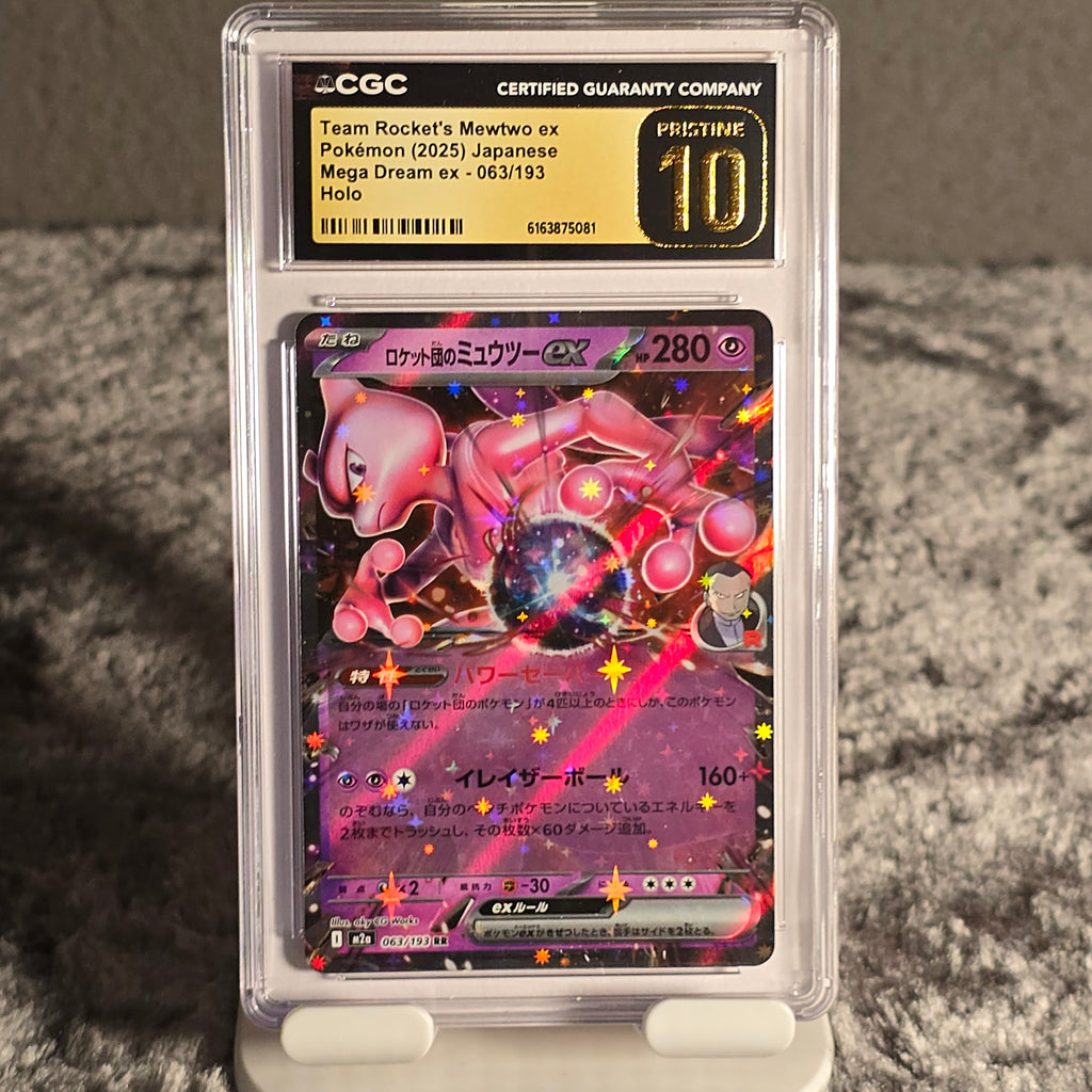 Team Rocket's Mewtwo ex 063/193 MEGA Dream ex CGC Pristine 10 6163875081