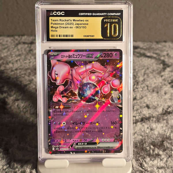 Team Rocket's Mewtwo ex 063/193 MEGA Dream ex CGC Pristine 10 6163875081