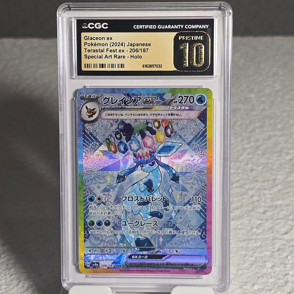 Glaceon ex 206/187 Terastal Festival ex CGC Pristine 10 6163897032