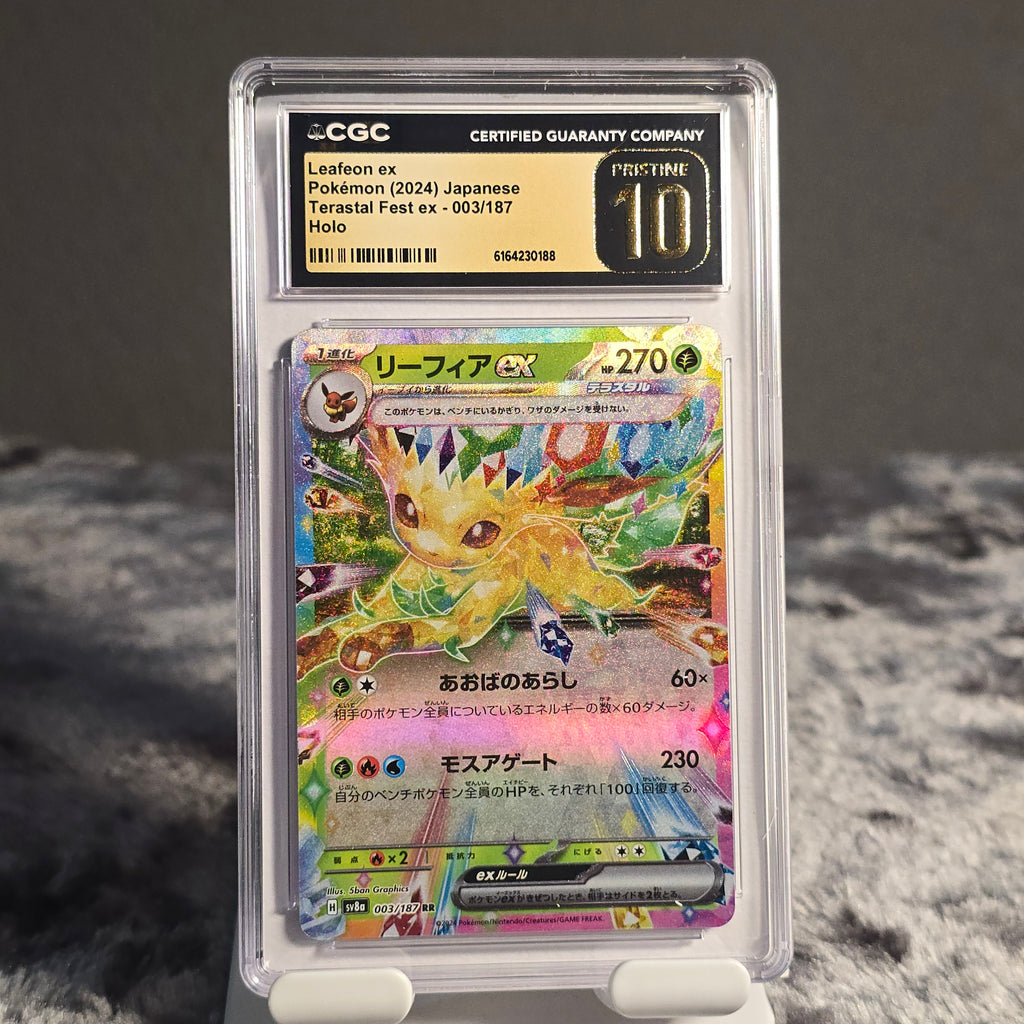 Leafeon ex 003/187 Terastal Festival ex CGC 10 Pristine 6164230188