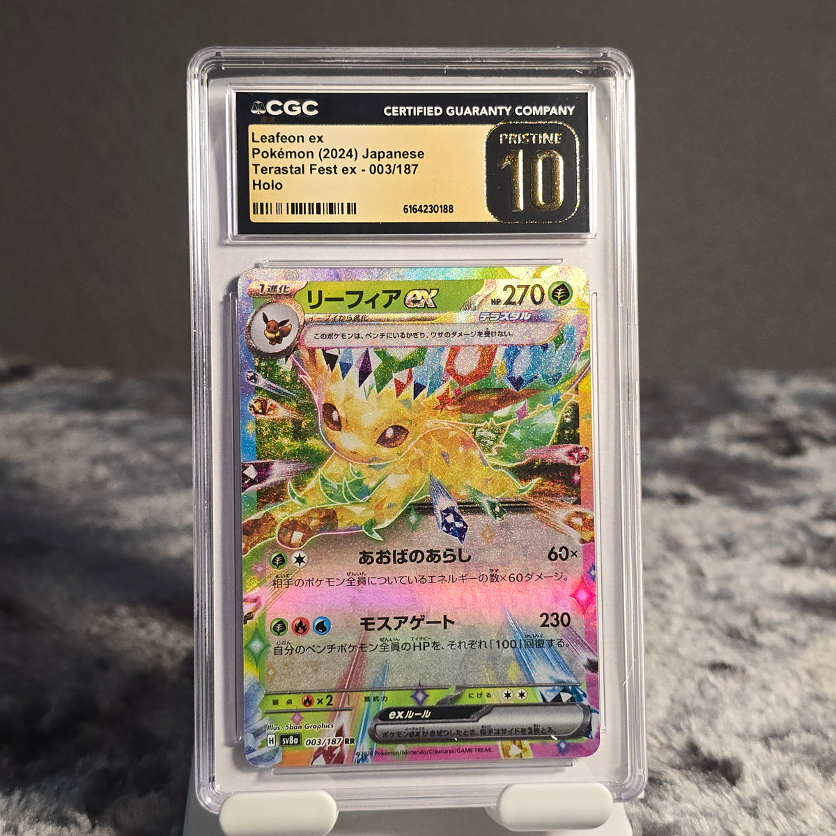 Leafeon ex 003/187 Terastal Festival ex CGC 10 Pristine 6164230188